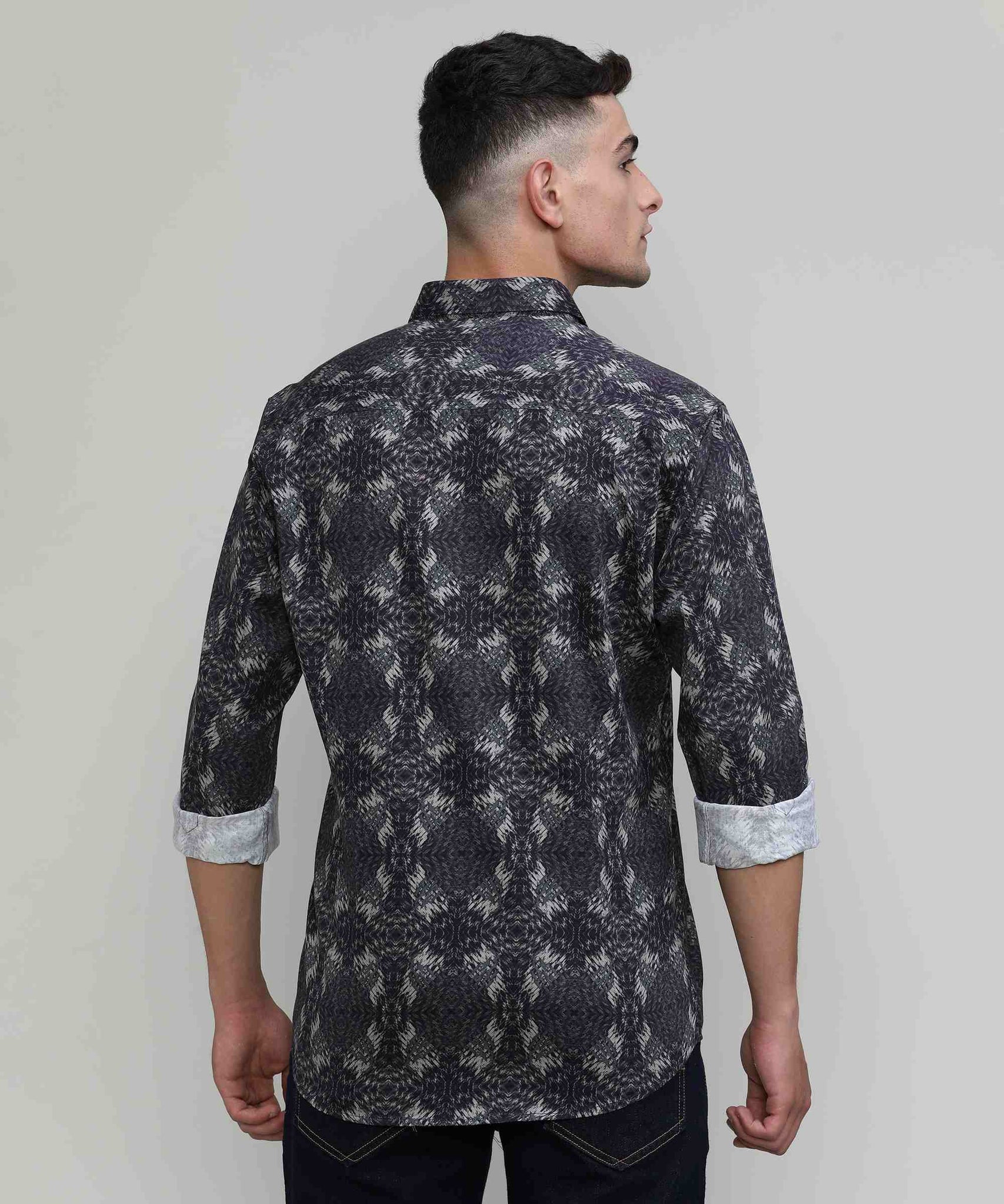 Exclusive Purple Collection Wine Slim Fit Printed Premium Cotton Shirt