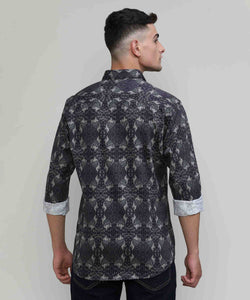 Exclusive Purple Collection Wine Slim Fit Printed Premium Cotton Shirt