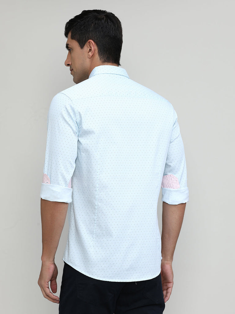 Sky Slim Fit Premium Cotton Printed Shirt With Pocket