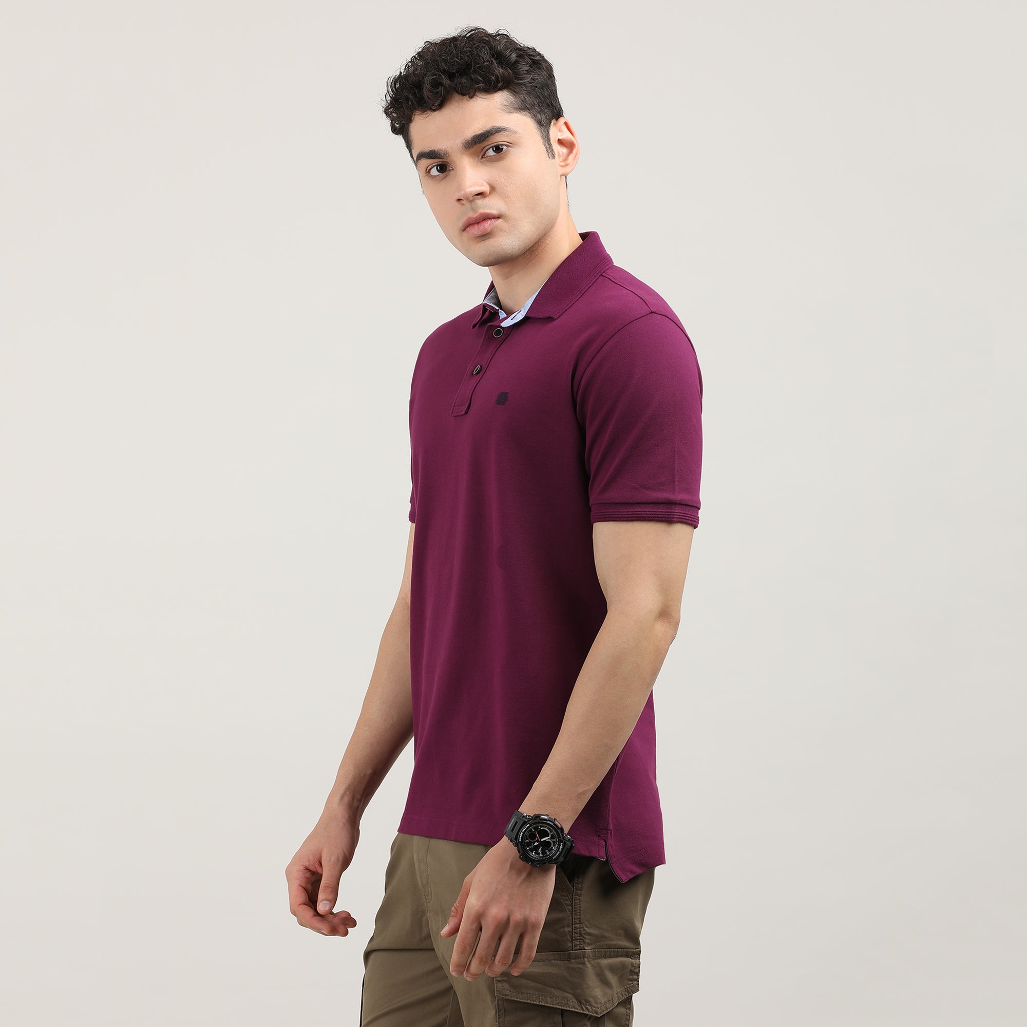 Deep Purple Pique Polo T-shirt
