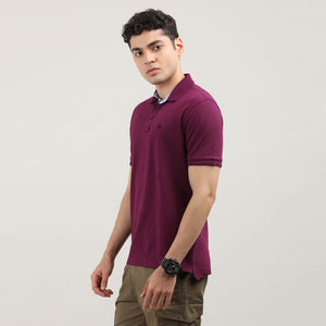 Deep Purple Pique Polo T-shirt