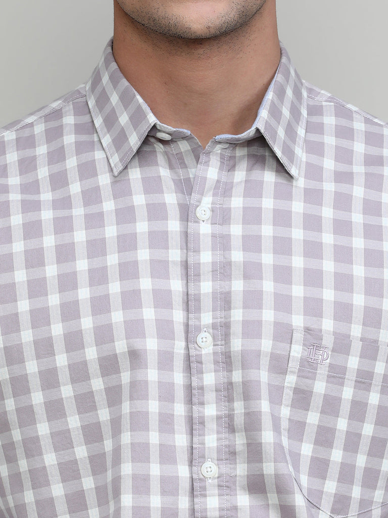 Dry Berry Slim Fit Premuim Cotton Checks Shirt With Regular Pocket