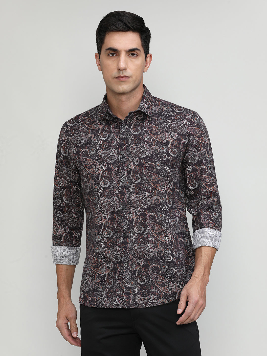 Exclusive Purple Collection Copper Slim Fit Printed Premium Cotton Shirt