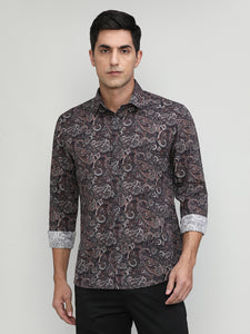 Exclusive Purple Collection Copper Slim Fit Printed Premium Cotton Shirt