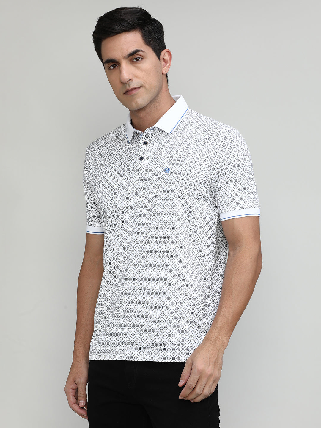 Phantom Jersey Cotton Lycra Printed Polo T-shirt