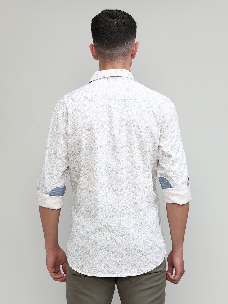 Pink Slim Fit Premium Cotton Printed Shirt
