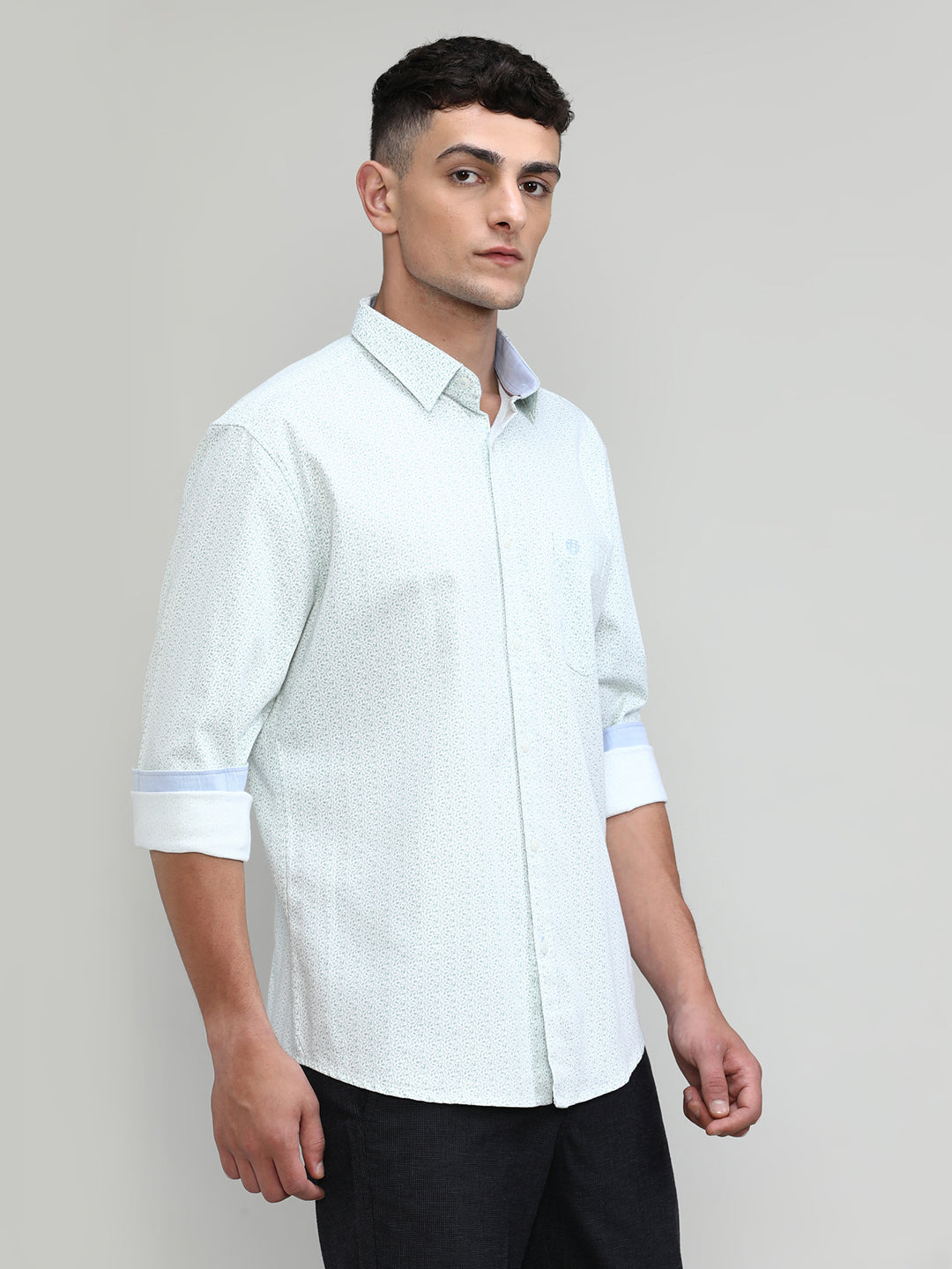 Fern Slim Fit Premium Cotton Printed Shirt -SS25