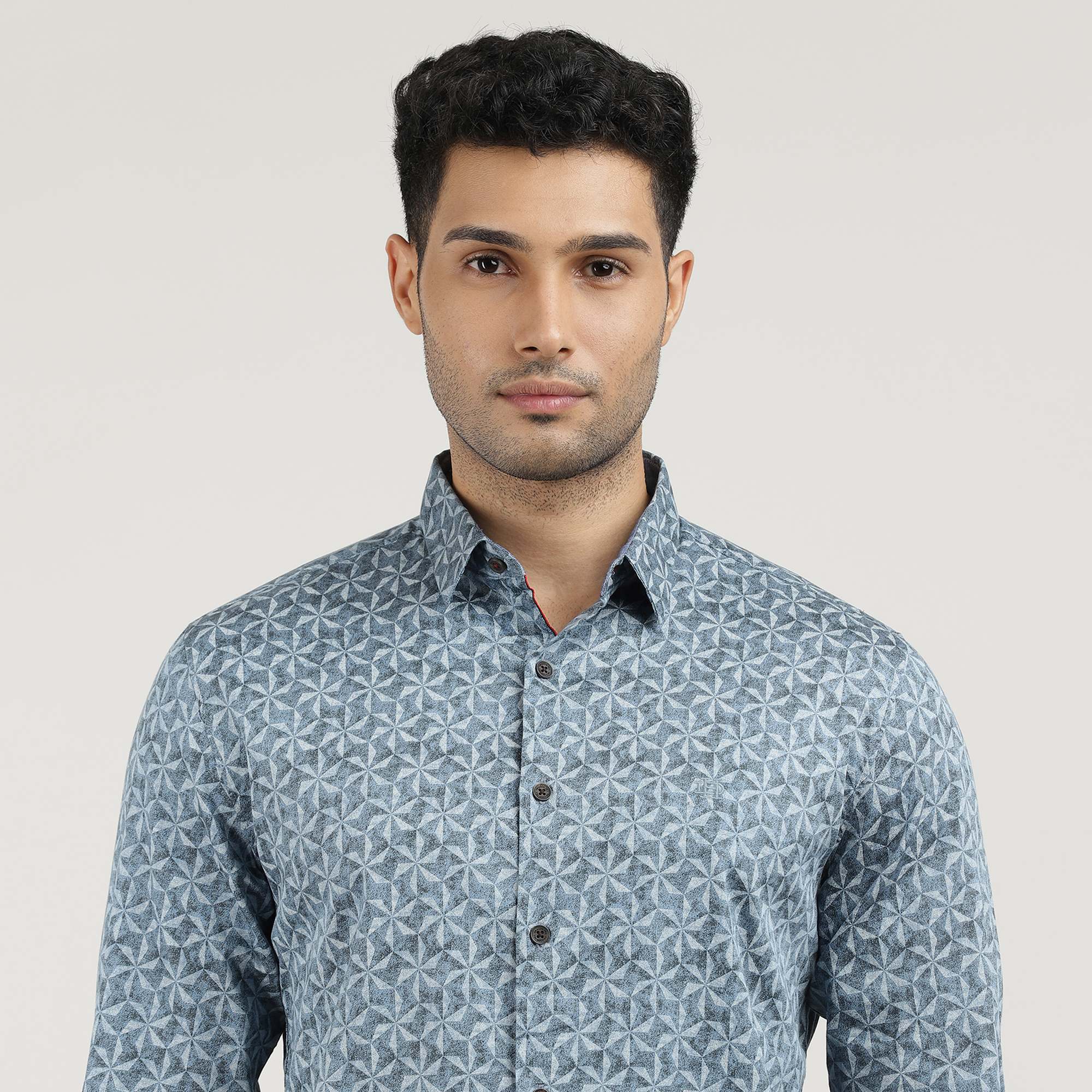 Sky Poplin Printed Shirt