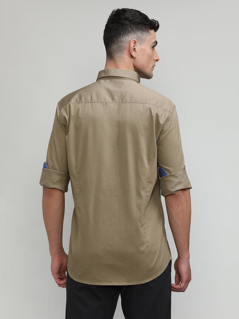 Commissioner Shade Slim Fit Premium Cotton Lycra Solid Shirt