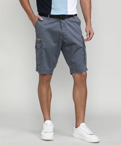 Gun Metal Shade Cotton Shorts