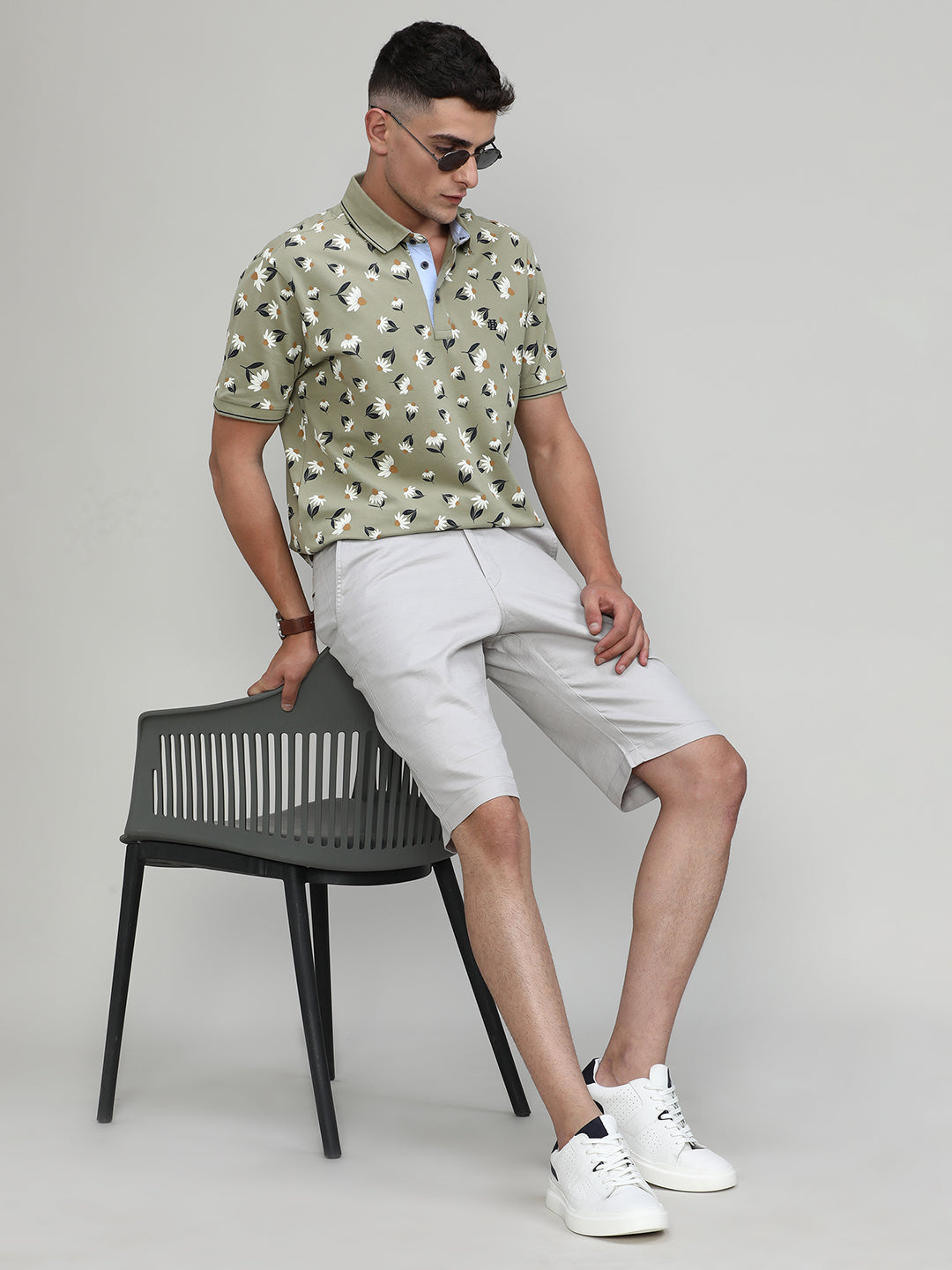 Stone Shade Cotton Shorts