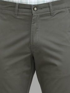 Olive Cotton Trousers Slim Tapered Fit