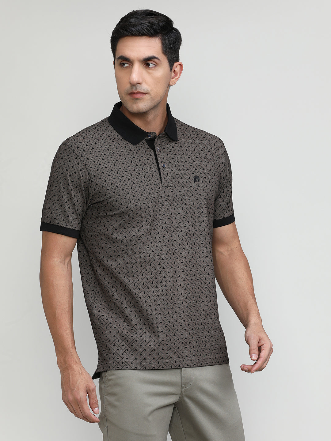 Copper Jersey Cotton Lycra Printed Polo T-shirt