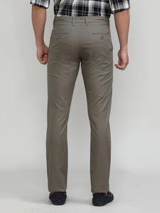 Mouse Shade Cotton Trousers Slim Tapered Fit