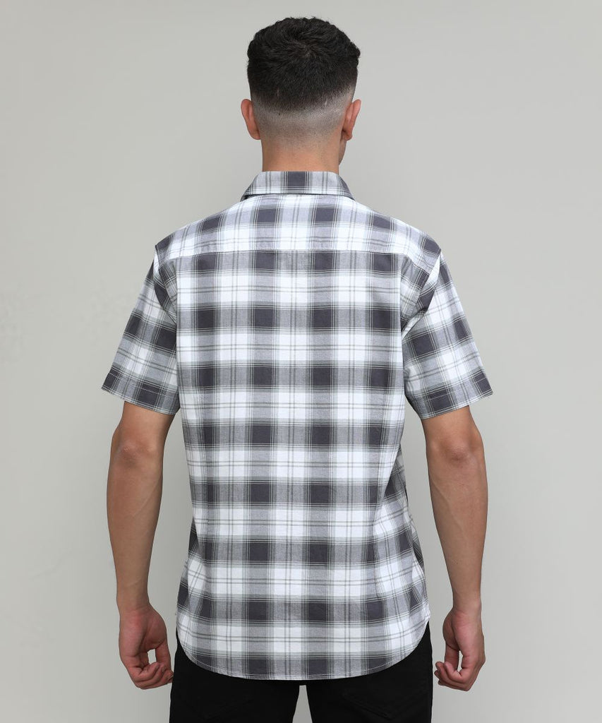 Coffee Slim Fit Premuim Cotton Checks Shirt With Pocket