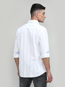 Snow Slim Fit Premium Cotton Lycra Stripe Shirt -SS25