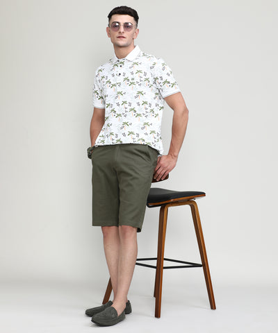 Olive Shade Cotton Shorts