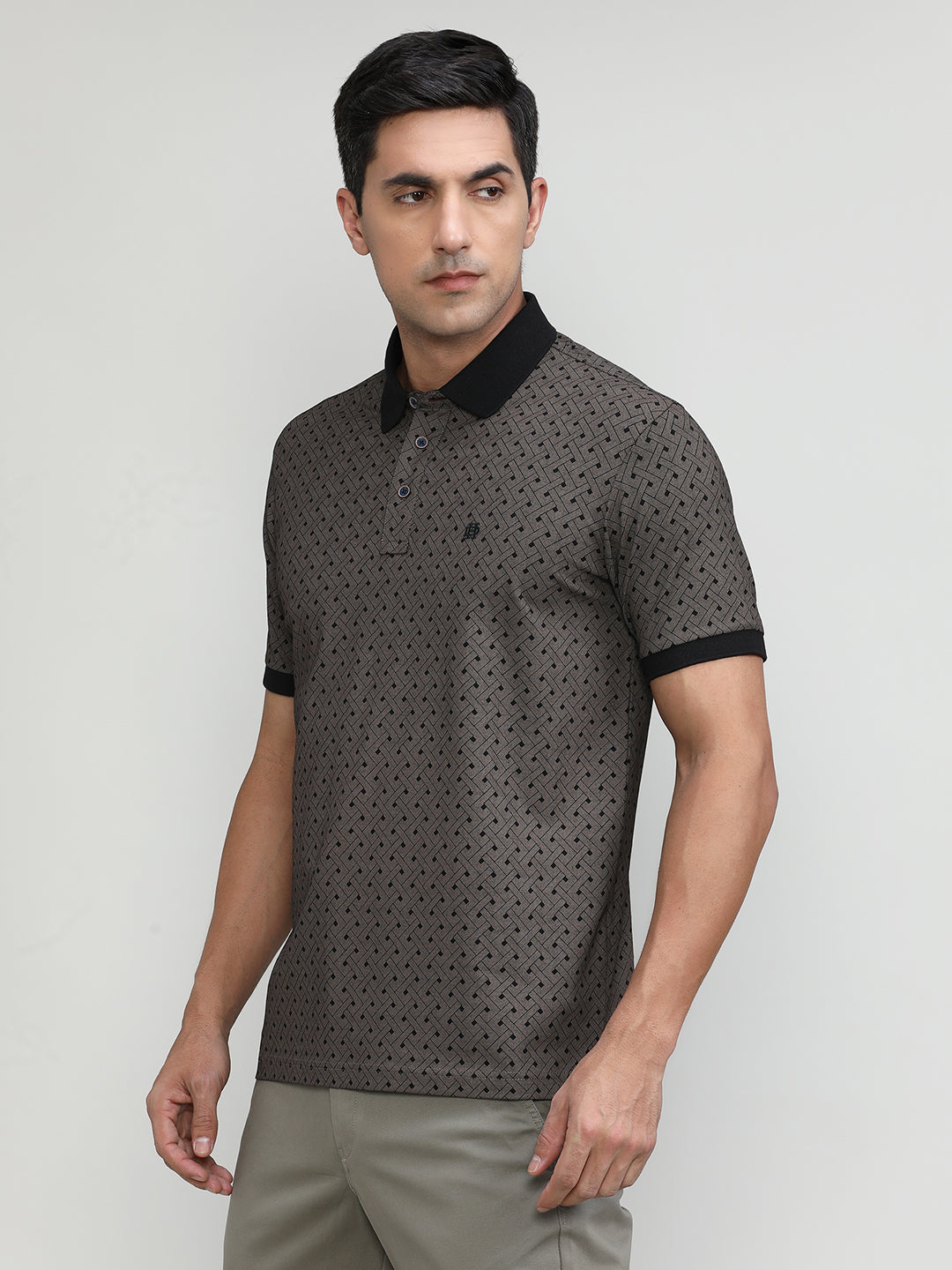 Copper Jersey Cotton Lycra Printed Polo T-shirt