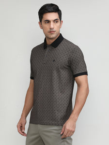 Copper Jersey Cotton Lycra Printed Polo T-shirt