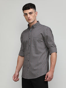 Exclusive Purple Collection Maroon Slim Fit Premium Cotton Checks Shirt