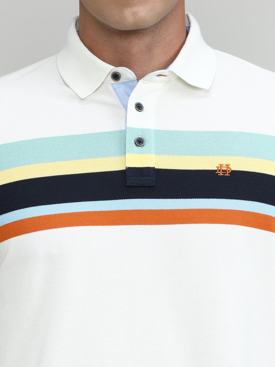 Butter Pique Cotton Lycra Stripes Polo T-shirt