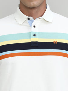 Butter Pique Cotton Lycra Stripes Polo T-shirt