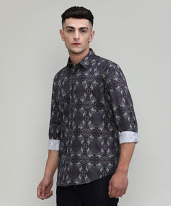 Exclusive Purple Collection Wine Slim Fit Printed Premium Cotton Shirt