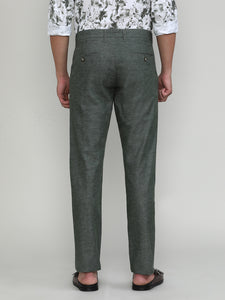 Olive Shade Cotton Trousers Slim Tapered Fit