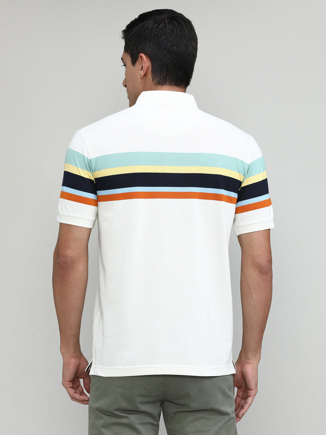 Butter Pique Cotton Lycra Stripes Polo T-shirt