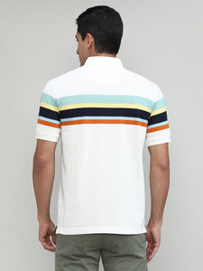 Butter Pique Cotton Lycra Stripes Polo T-shirt