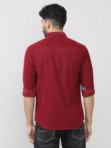 Red Corduroy Plain Shirt