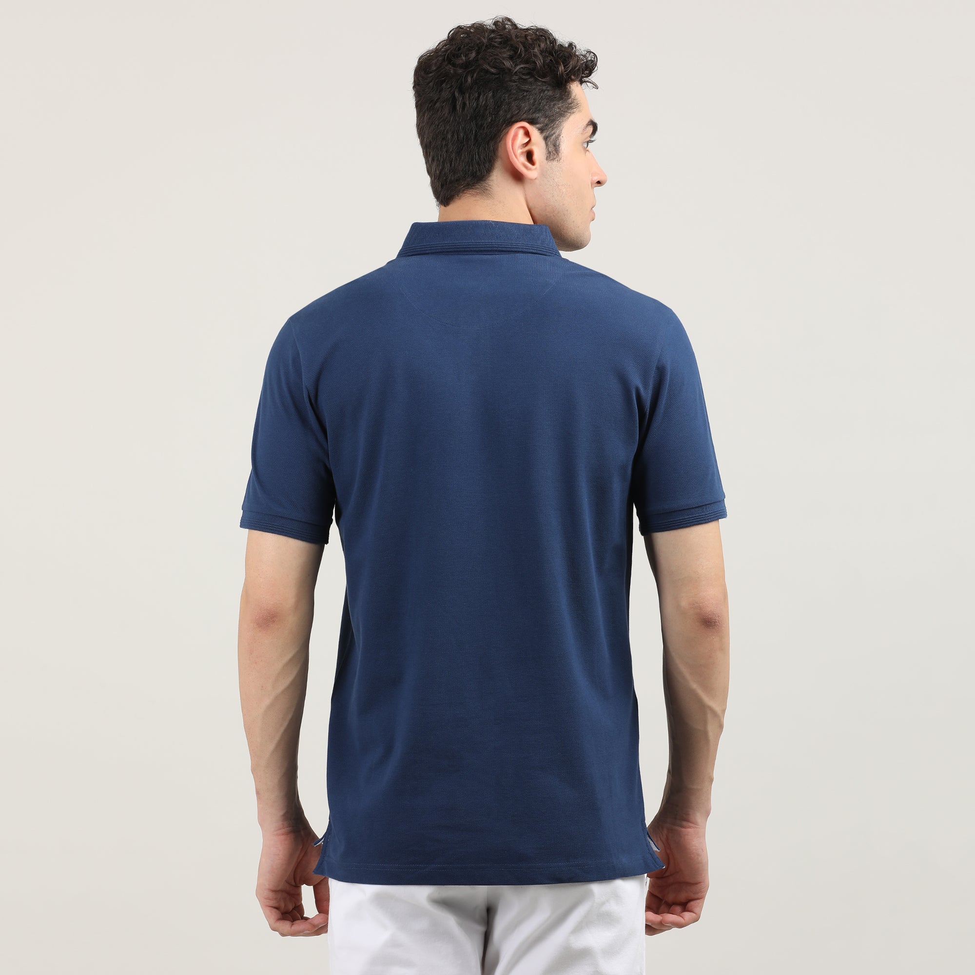 Indigo Pique Polo T-shirt