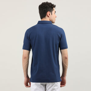 Indigo Pique Polo T-shirt