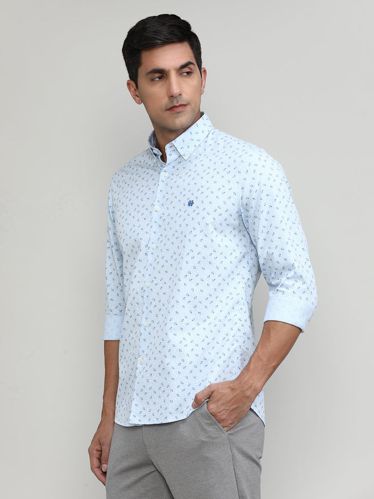 Sky Slim Fit Premium Cotton Printed Shirt