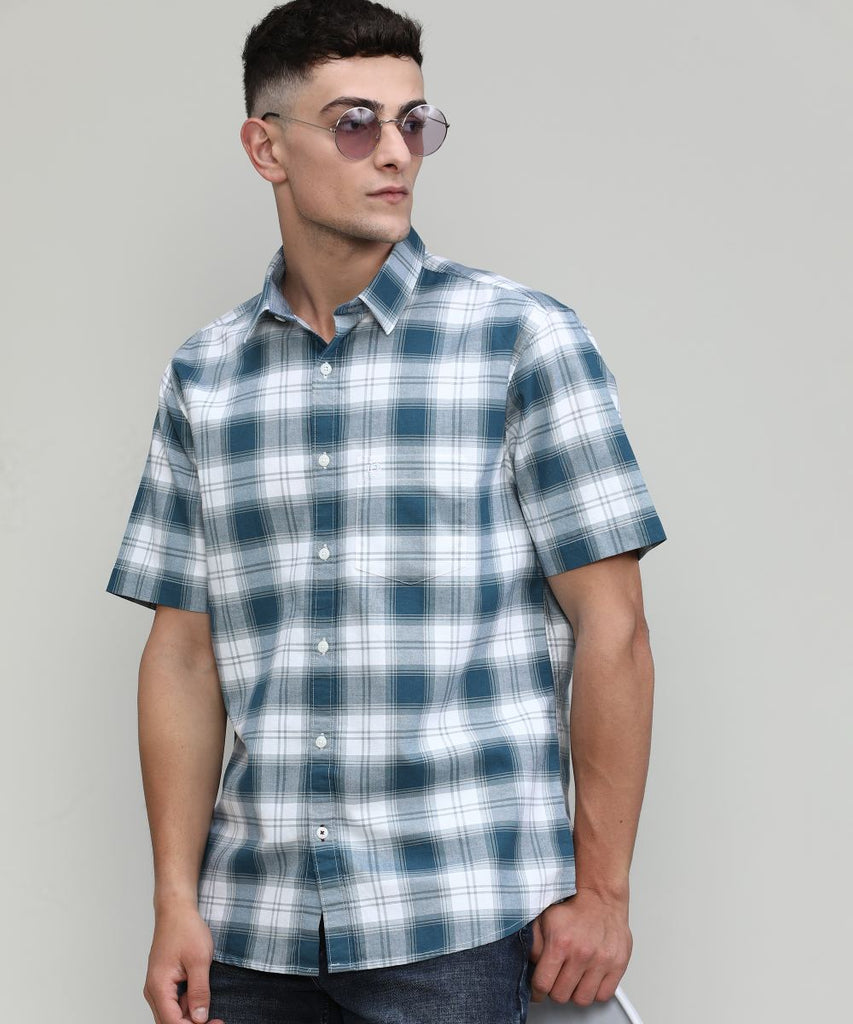Airforce Slim Fit Premuim Cotton Checks Shirt With Pocket