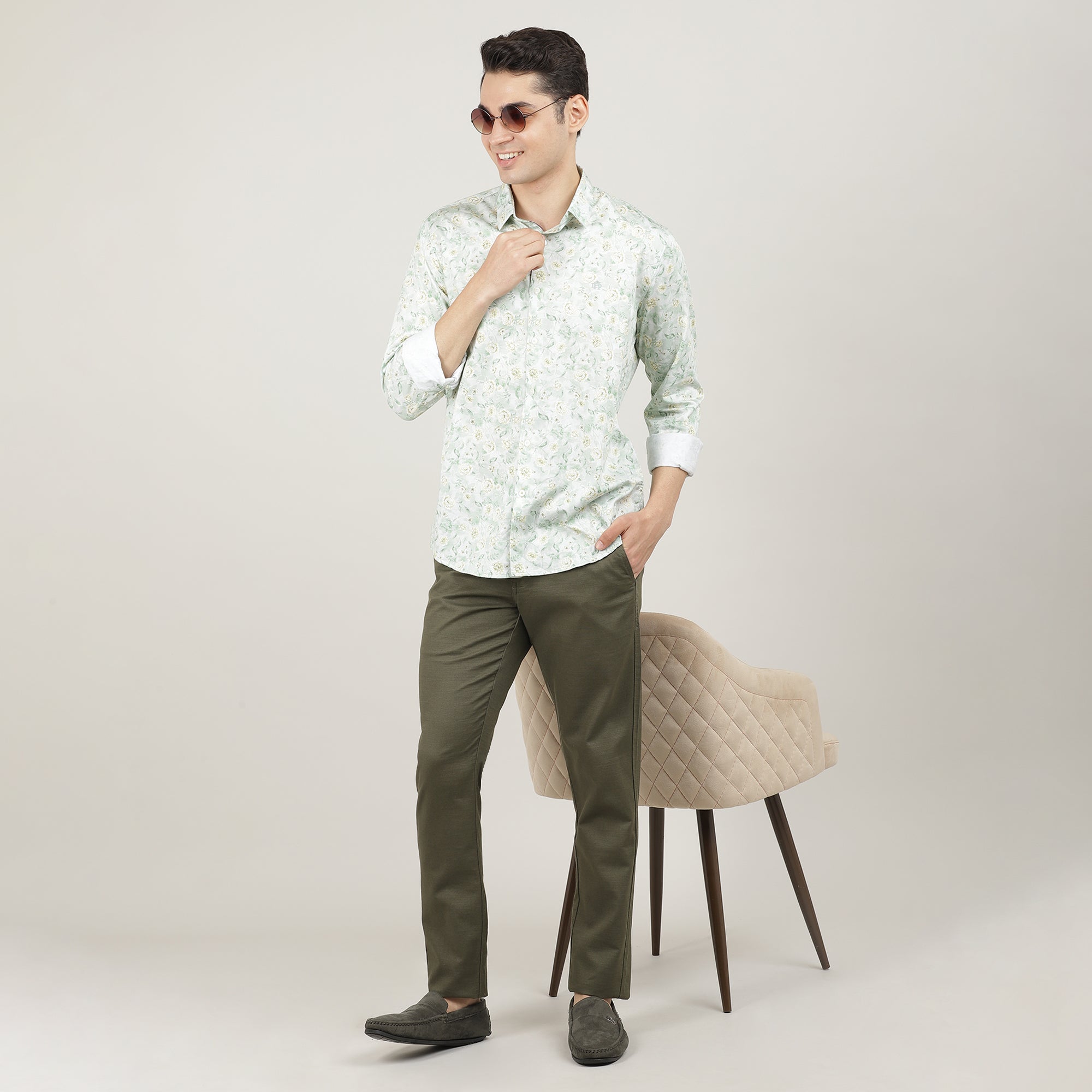 LAKE OLIVE, FULL SLEEVES SHIRT, PRINT-AW24