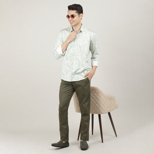 LAKE OLIVE, FULL SLEEVES SHIRT, PRINT-AW24