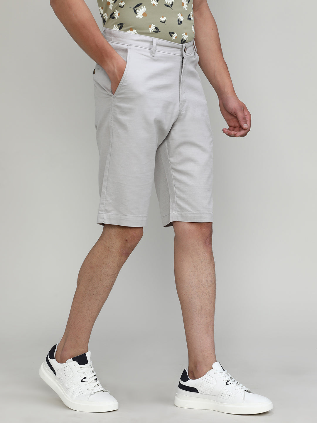 Stone Shade Cotton Shorts