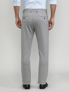 Grey Cotton Trousers Slim Tapered Fit