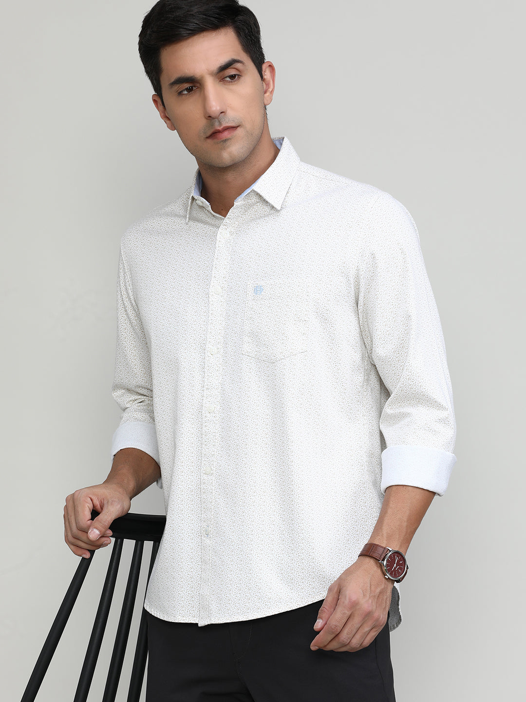 Fawn Slim Fit Premium Cotton Printed Shirt -SS25