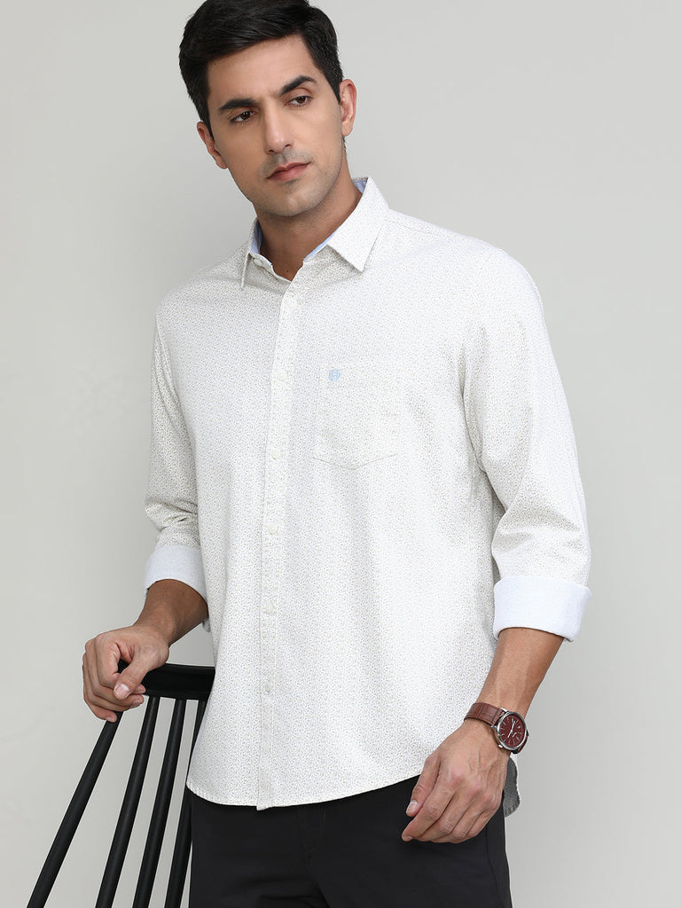 Fawn Slim Fit Premium Cotton Printed Shirt