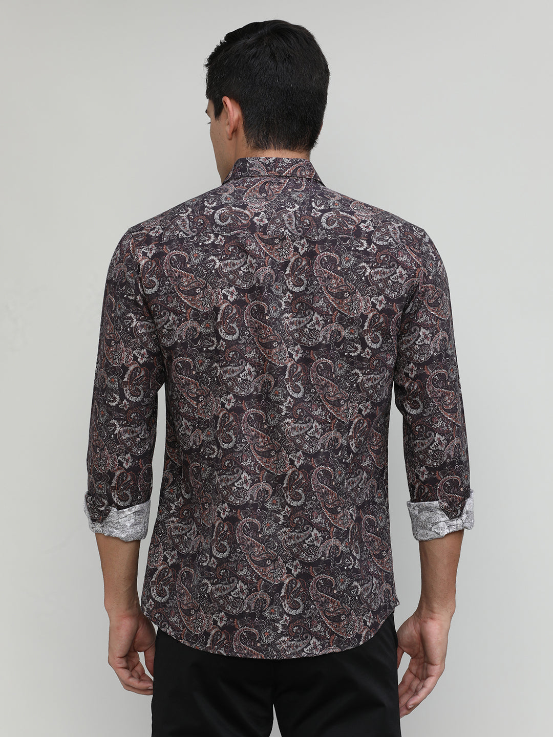 Exclusive Purple Collection Copper Slim Fit Printed Premium Cotton Shirt