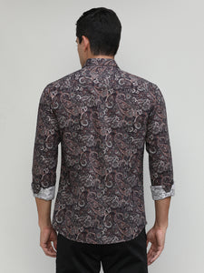 Exclusive Purple Collection Copper Slim Fit Printed Premium Cotton Shirt