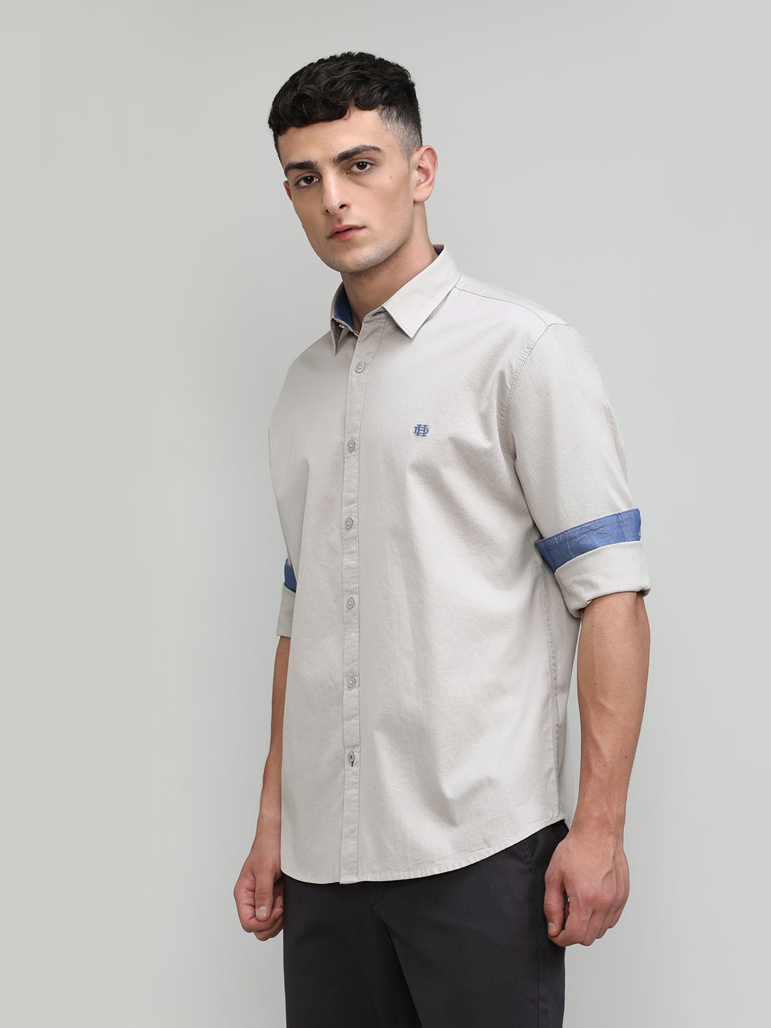 Oat Slim Fit Premuim Cotton Solid Shirt With Regular Collar