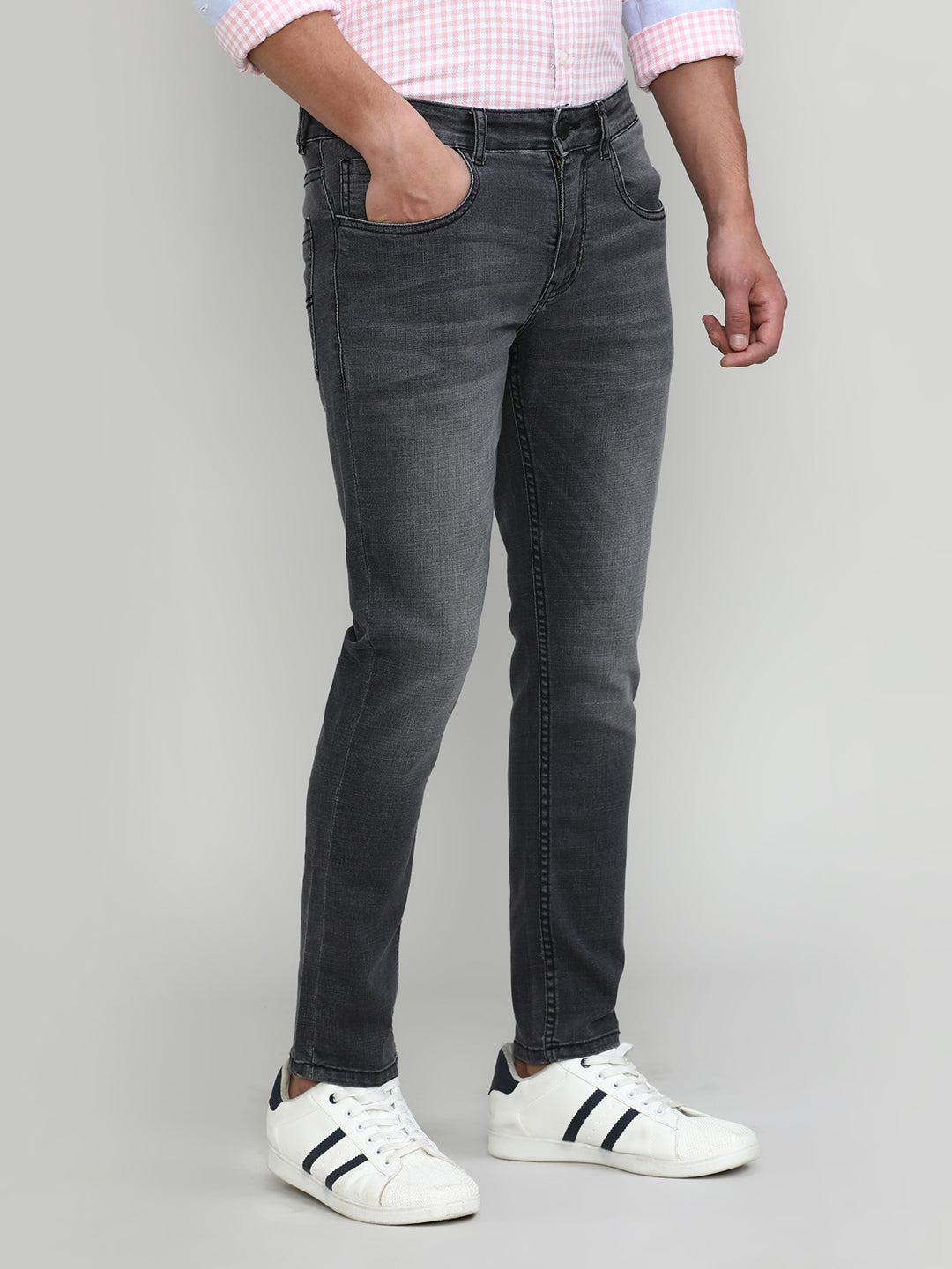 Grey Rock Ankle Length Stretch Denim
