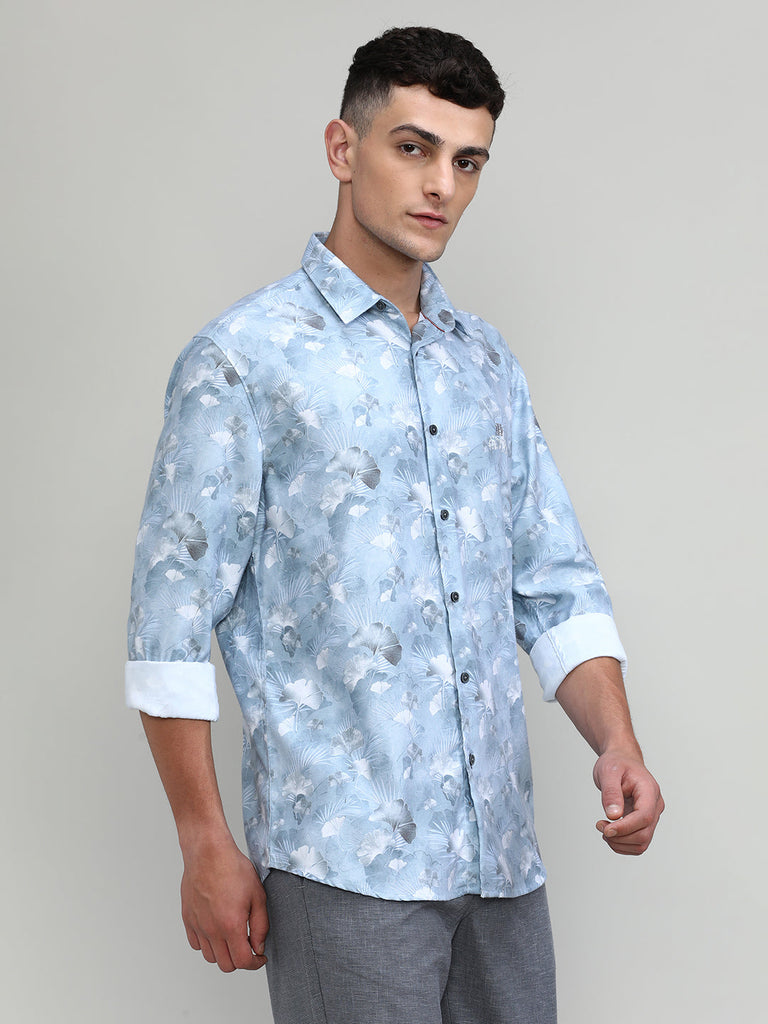 Sky Slim Fit Premium Cotton Printed Shirt