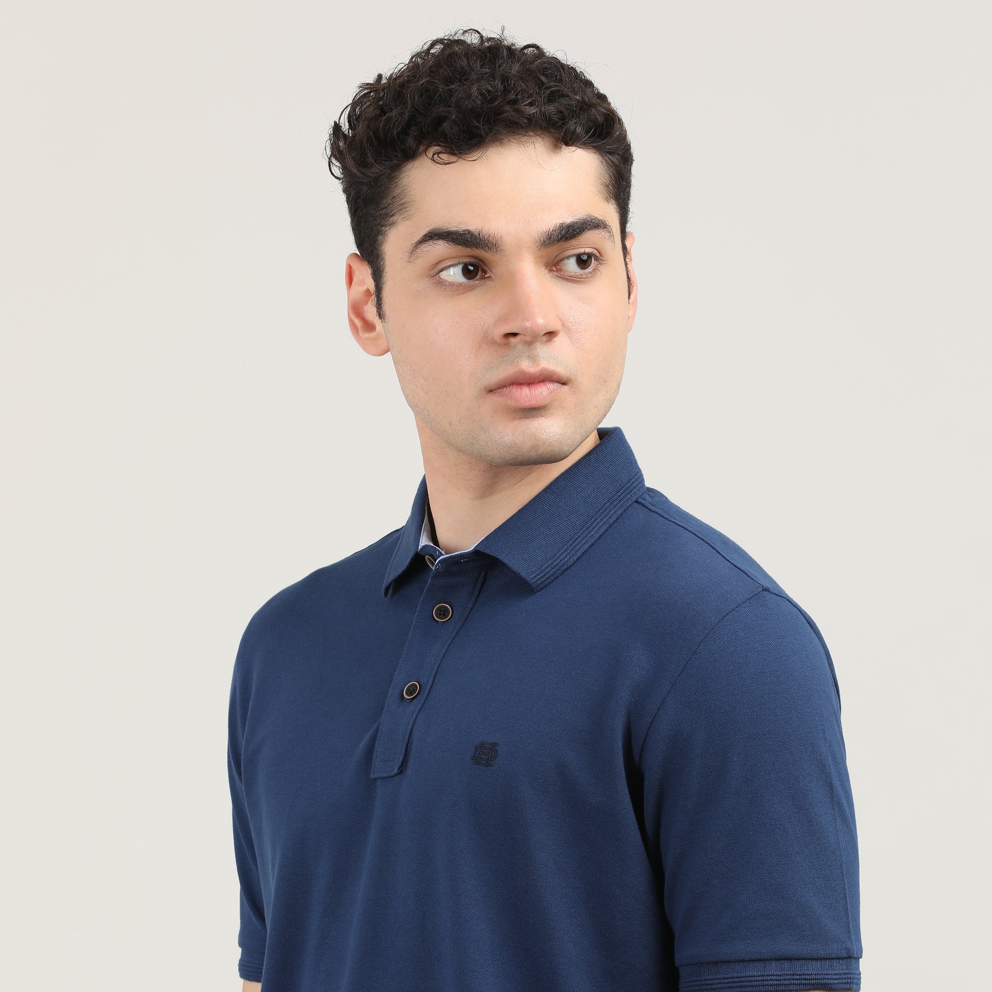 Indigo Pique Polo T-shirt