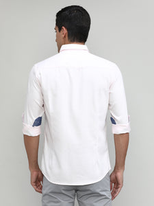 Baby Pink Slim Fit Premuim Cotton Solid Shirt With Button Down Collar & Pocket