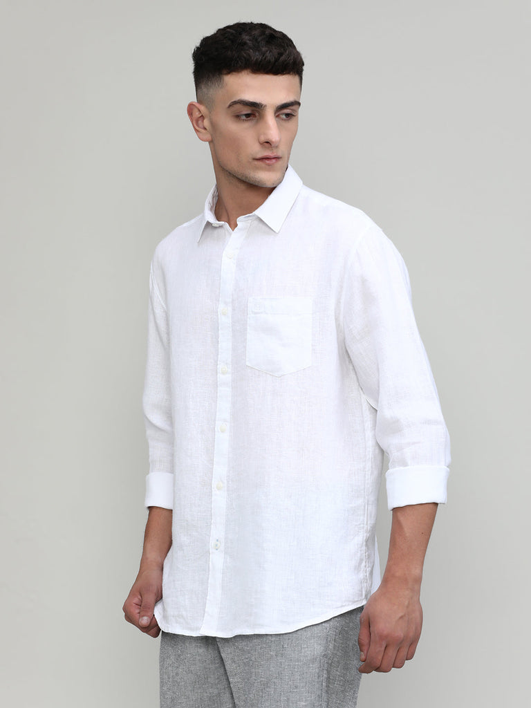 Sky Slim Fit Premium Linen Solid Shirt