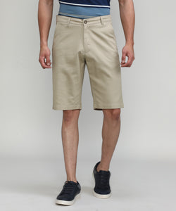 Khaki Shade Cotton Shorts